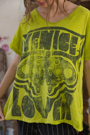 Magnolia Pearl Venice Lover Butterfly Tee - Yellow Plum