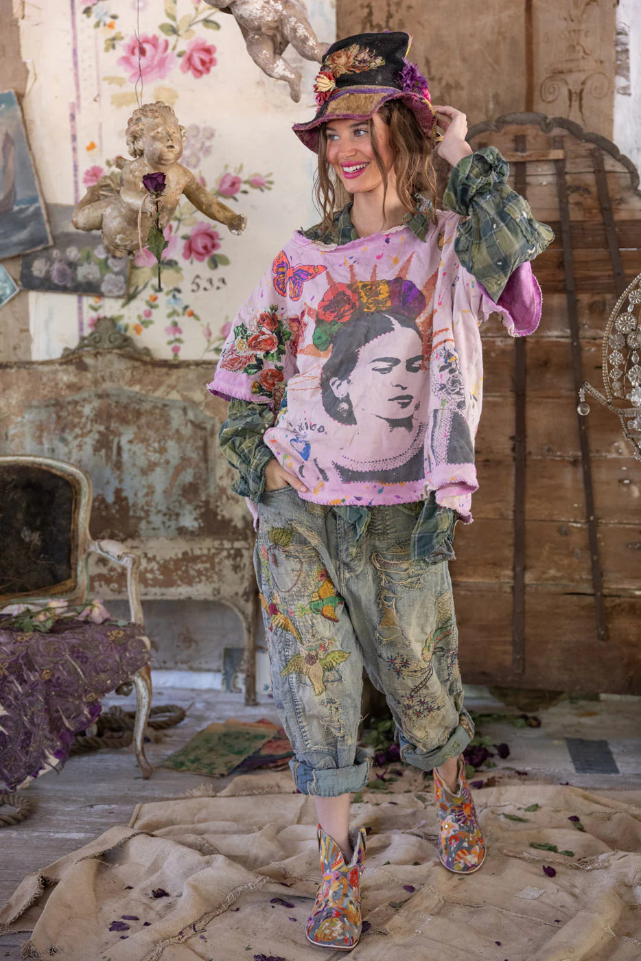 Magnolia Pearl Frida del Sol Vetiver Sweatshirt - Allium Dip Dye
