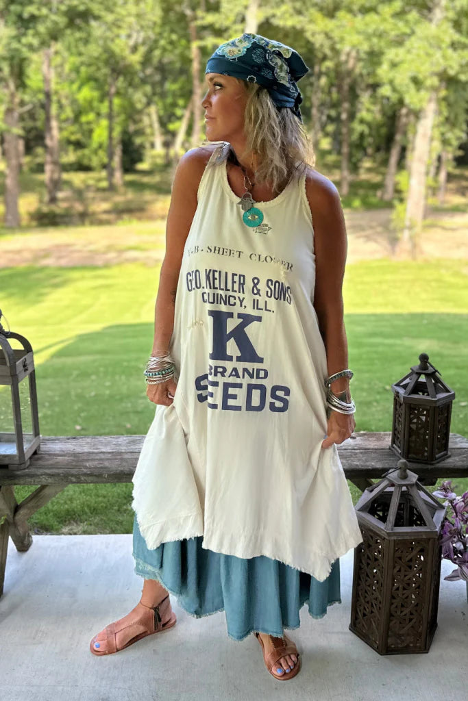 Jaded Gypsy Fruitful Endeavors Tank Dress -Seeding