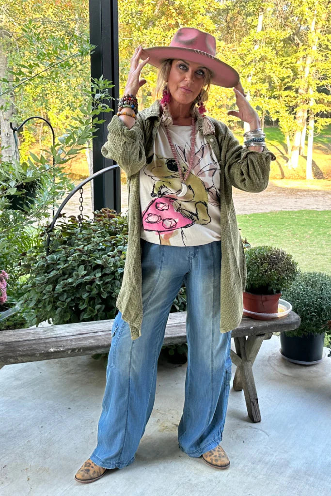 Jaded Gypsy Among The Stars Pants - Medium Wash