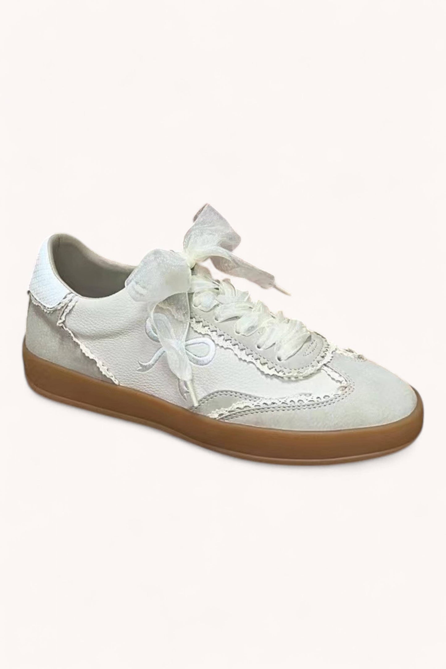 Julie Ribbon Embroidery Lace Edge Sneakers