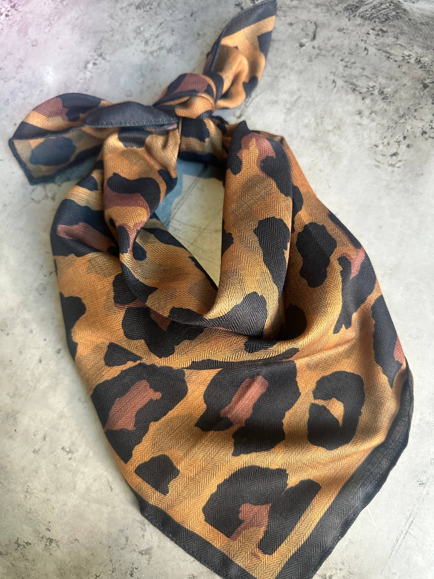 Leopard Silk Velvet Wild Rag