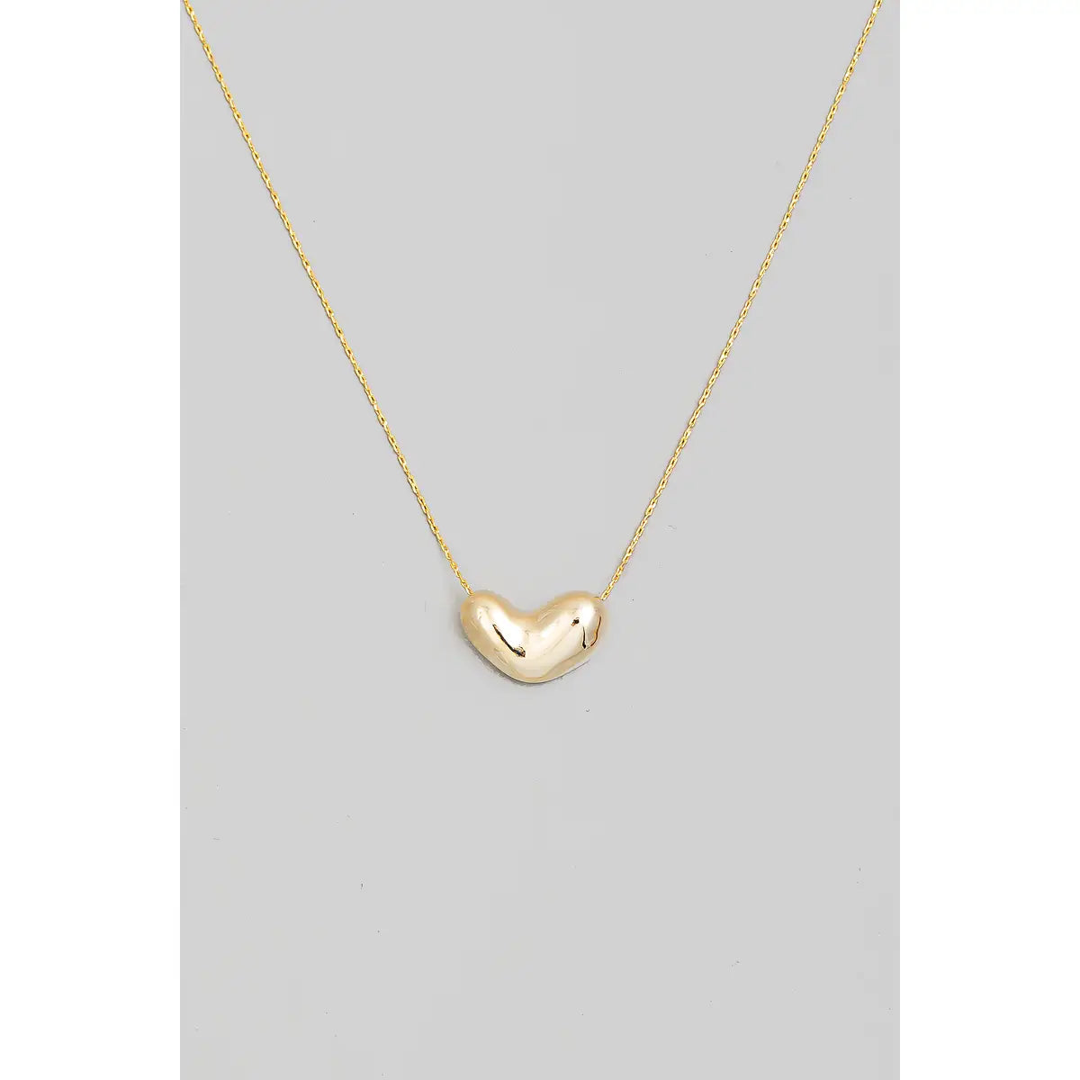 Bubble Heart Pendant Necklace - Gold