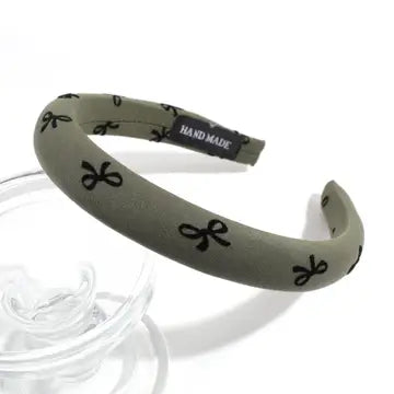 Simple Solid Color Bow Print Headband