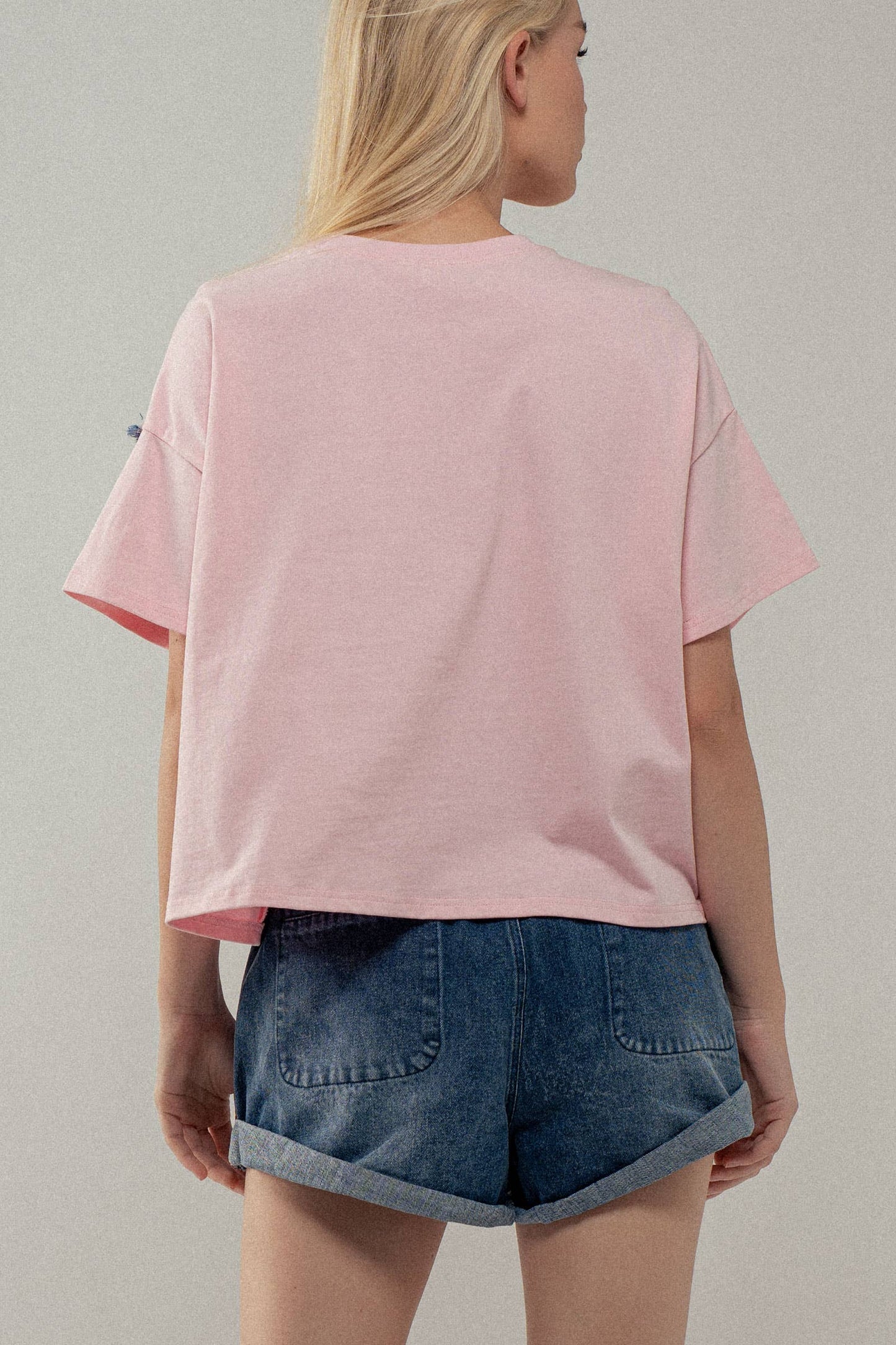 Distressed Denim Star Appliqué Tee