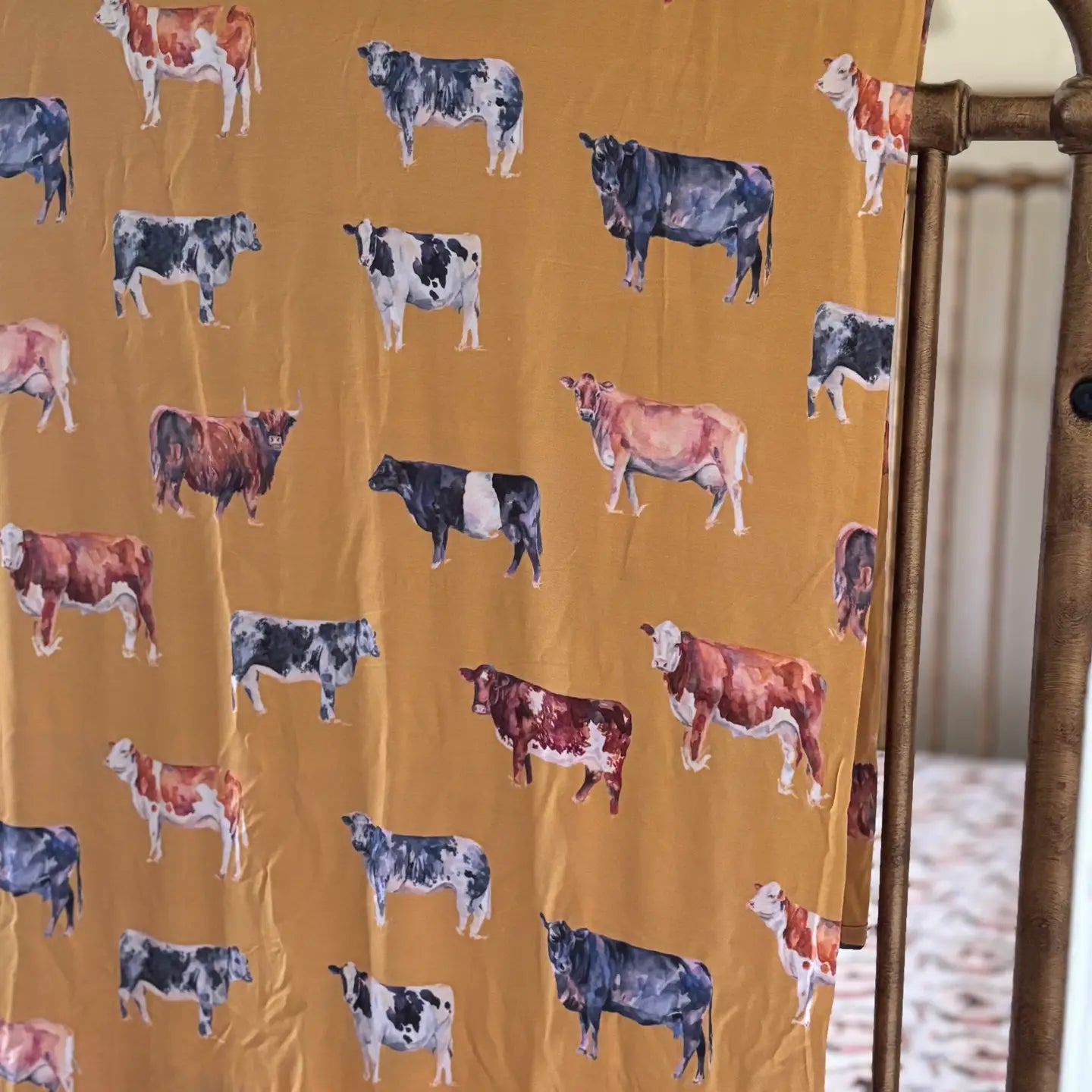 Painted Cows Bamboo Swaddle