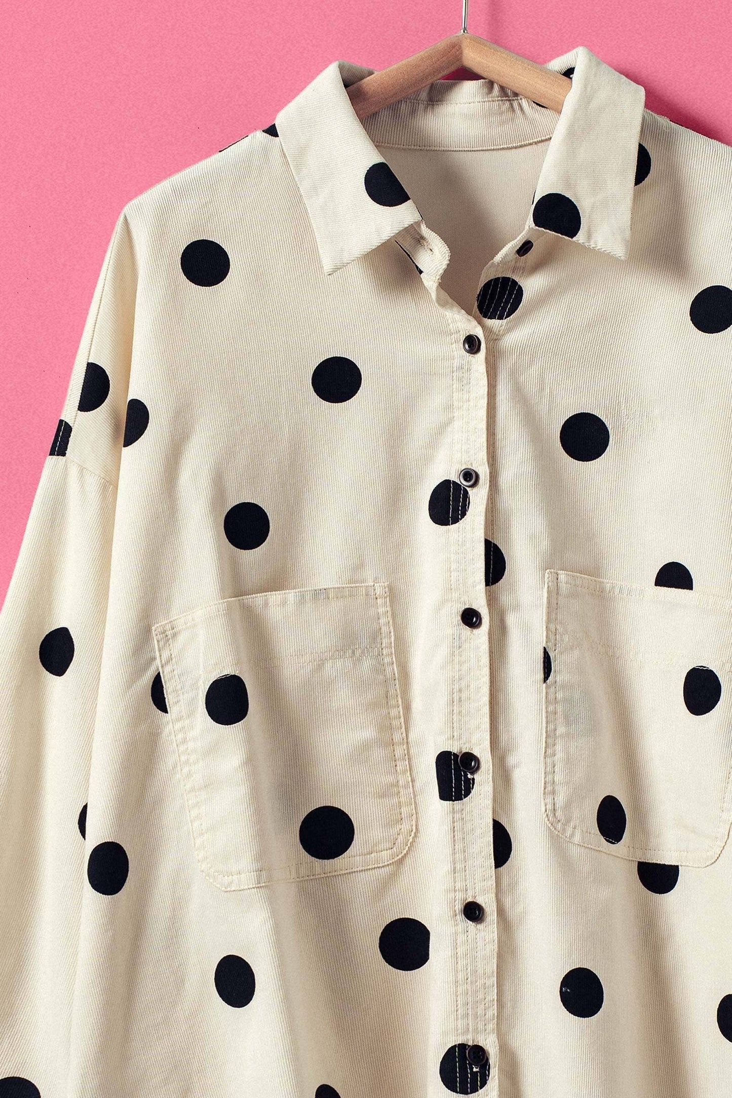 Relaxed Polka Dot Button-Down Shirt