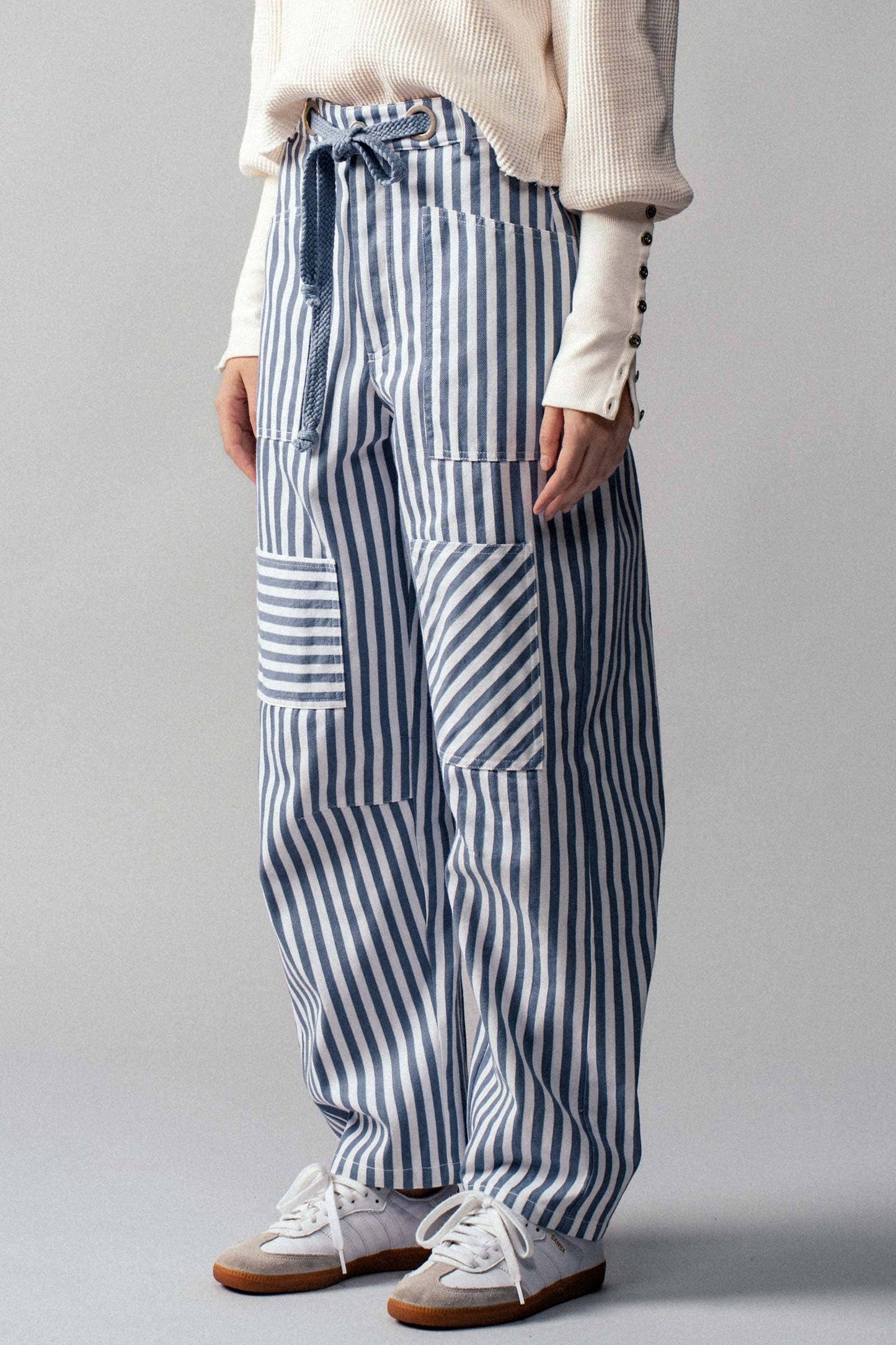 Railroad Striped Patch Pocket Utility Pants