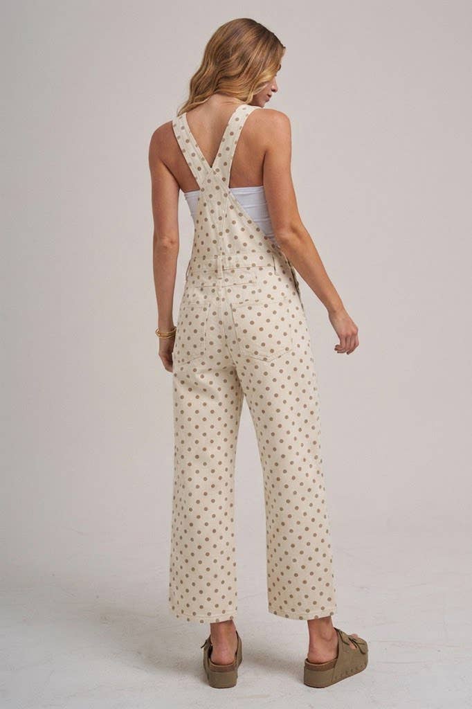 Polka Dot Jumpsuit with Scalloped Front Pockets