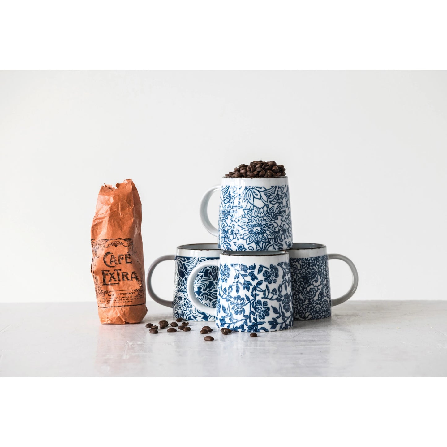 Hand-Stamped Stoneware Mug