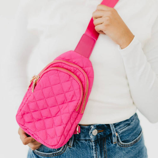 Pinelope Puffer Bum Bag: Fuchsia
