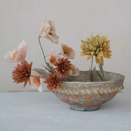 Decorative Vintage Reproduction Paper Mache Bowl