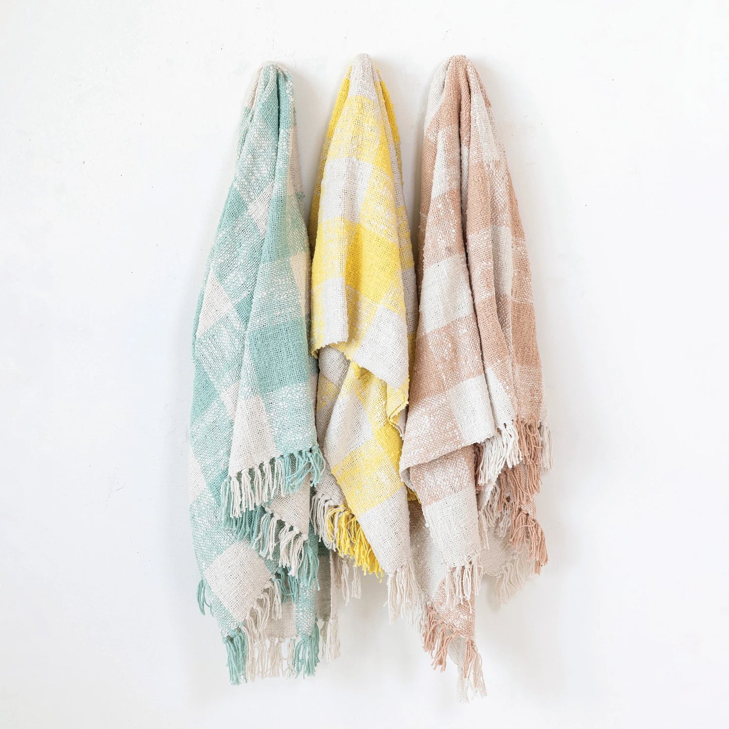 Hand-Woven Cotton Throw w/ Fringe
