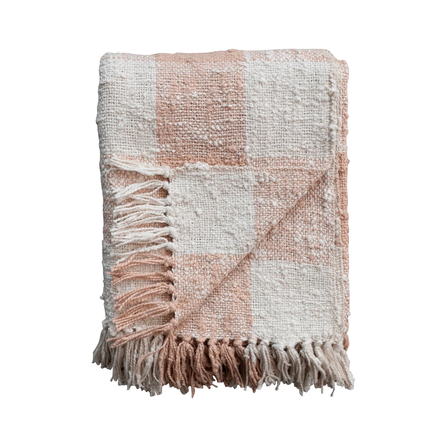 Hand-Woven Cotton Throw w/ Fringe