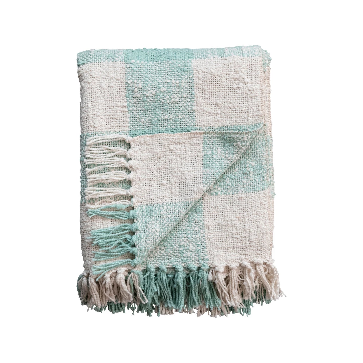 Hand-Woven Cotton Throw w/ Fringe