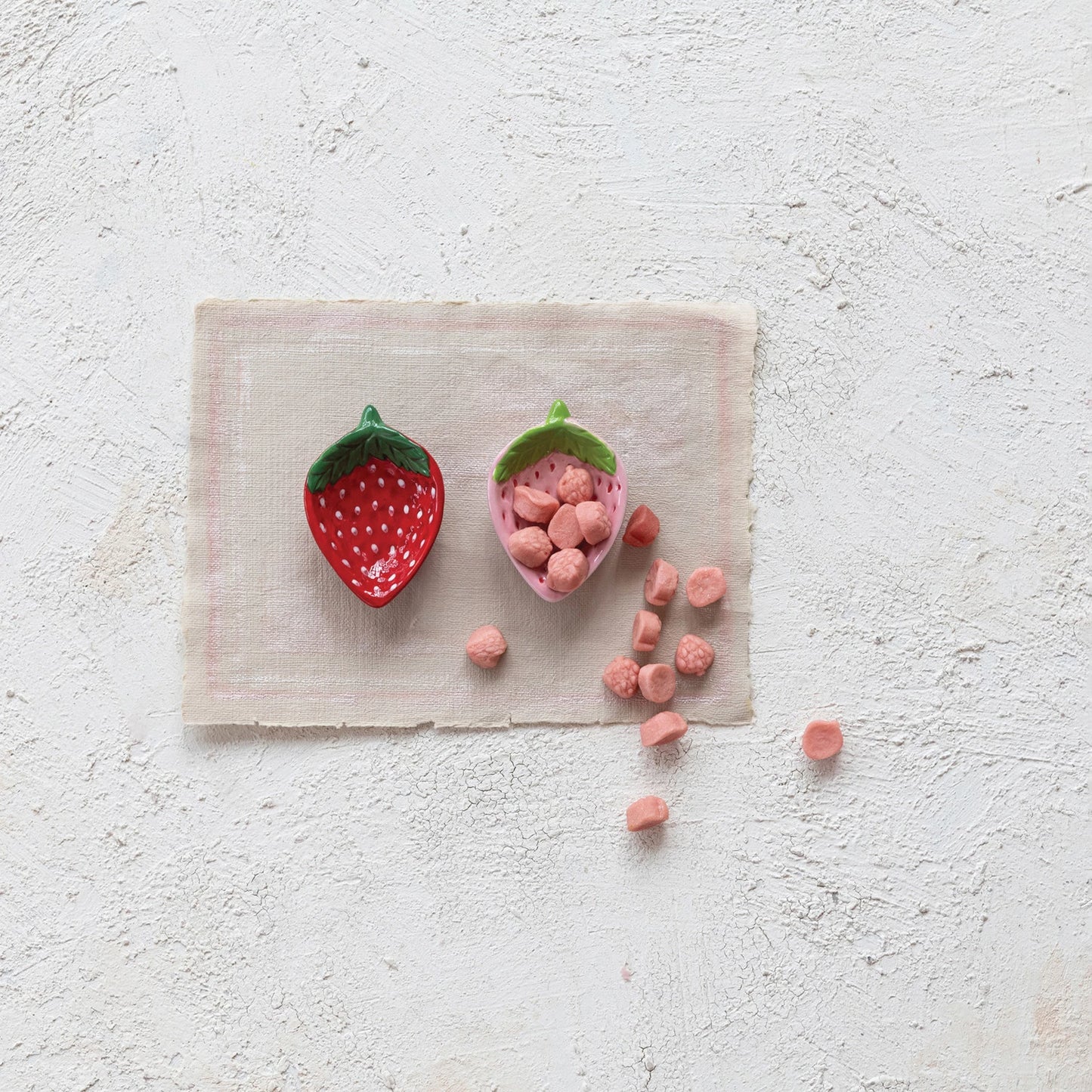 Hand-Painted Ceramic Strawberry Shaped Dish