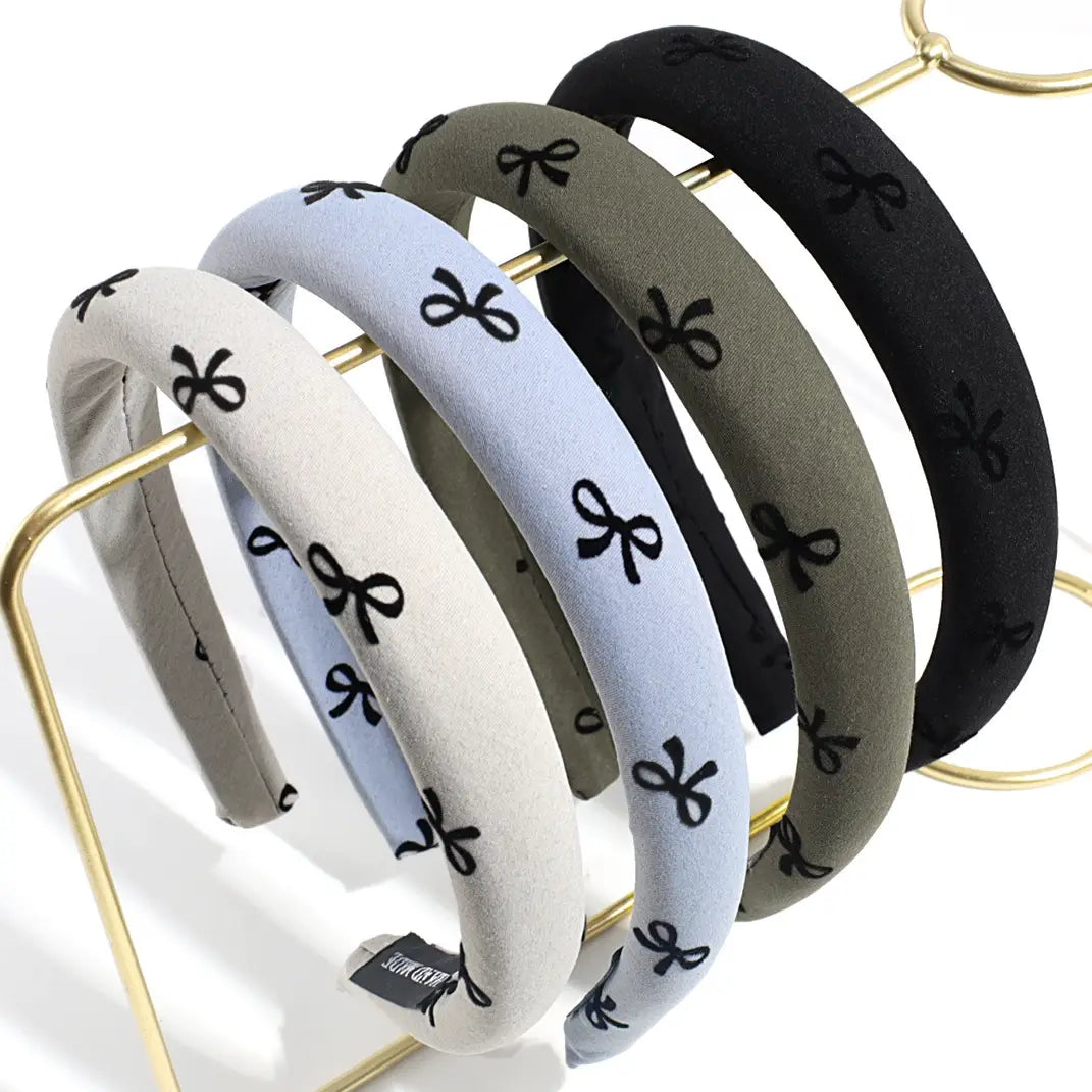 Simple Solid Color Bow Print Headband