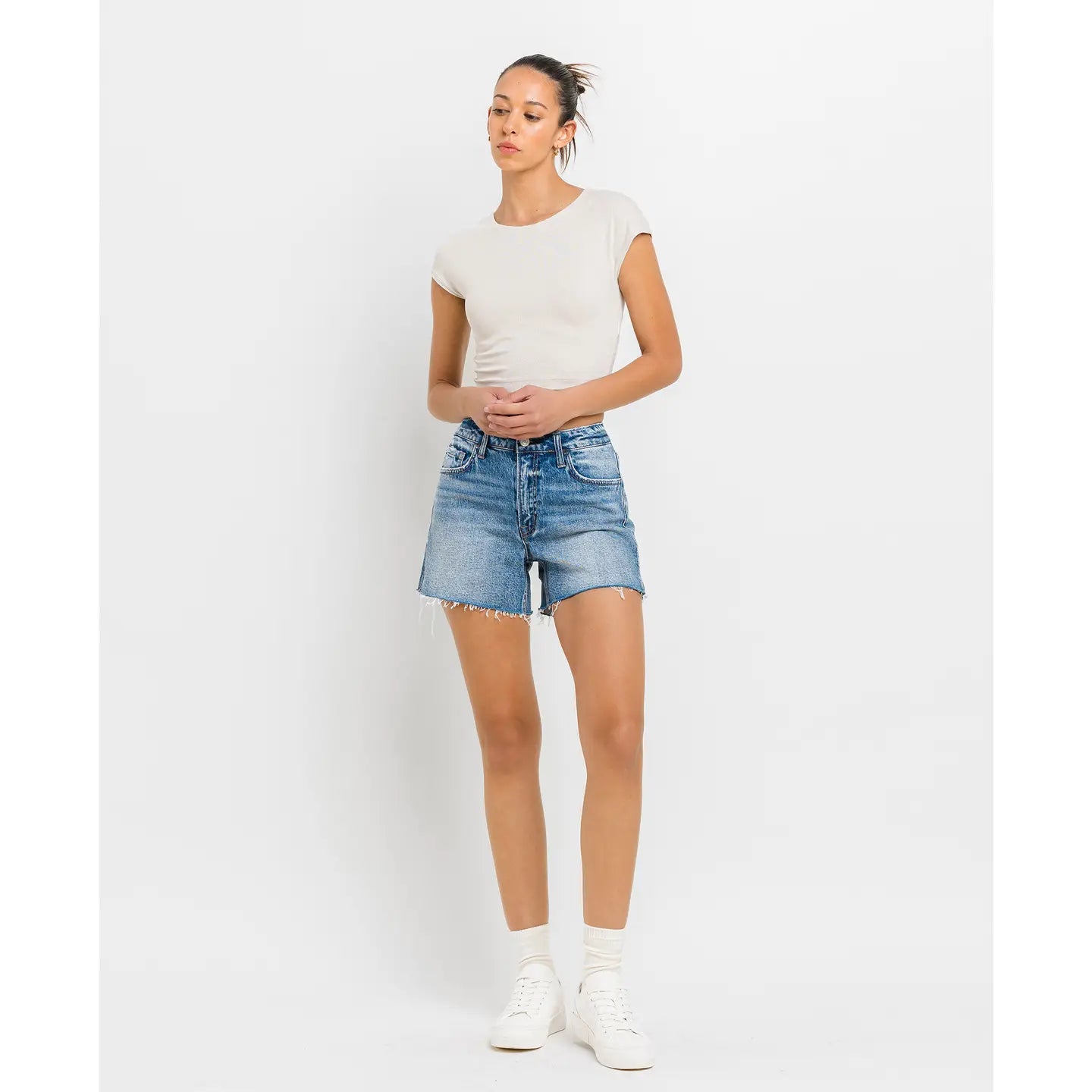 High Rise Waist Clean Cut A Line Shorts