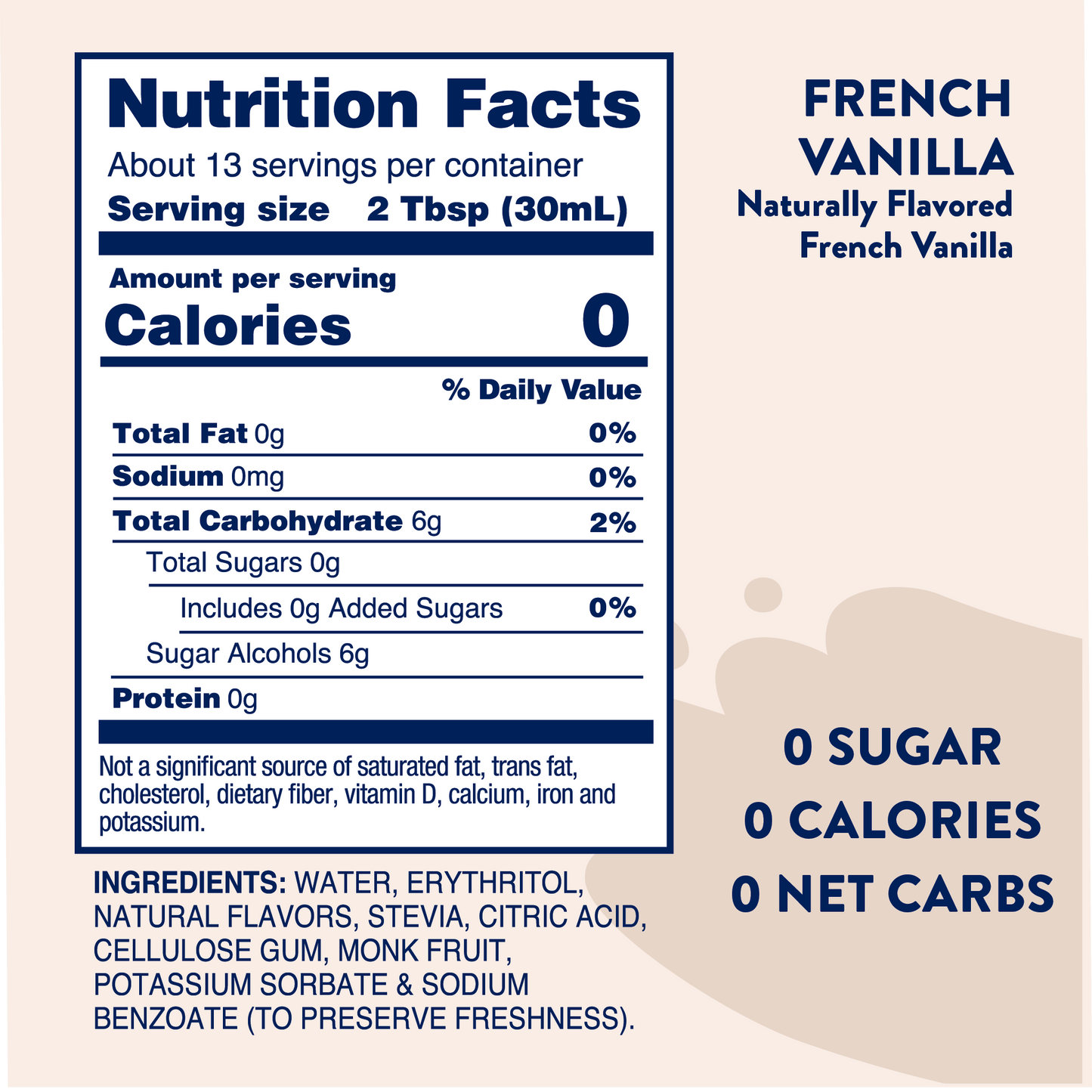 Naturally Sweetened French Vanilla Syrup - 375ml
