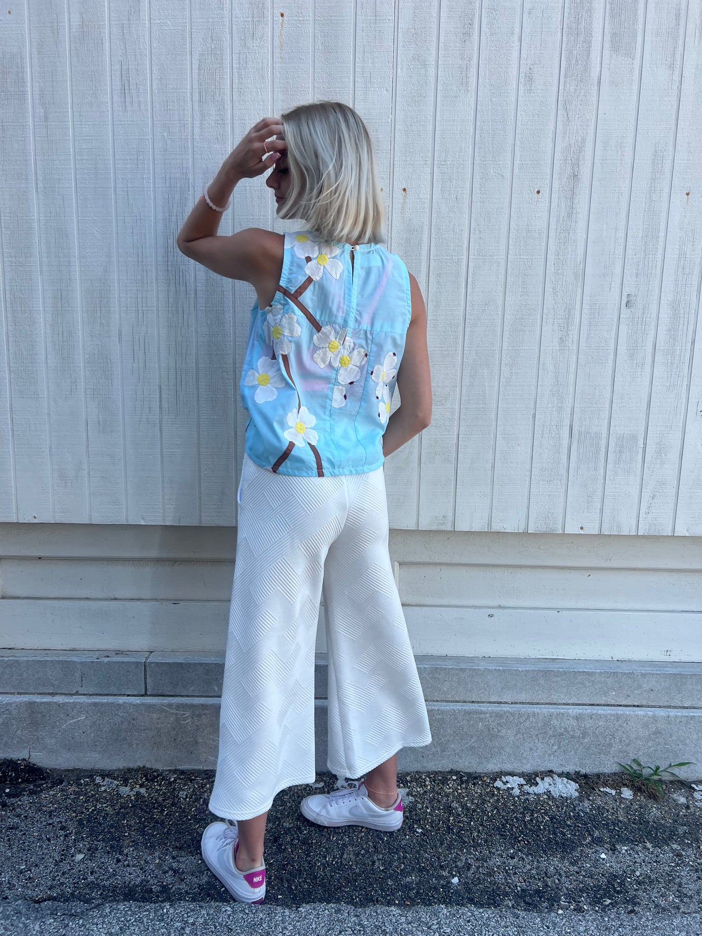 Vintage Daisy Patchwork Sleeveless Top