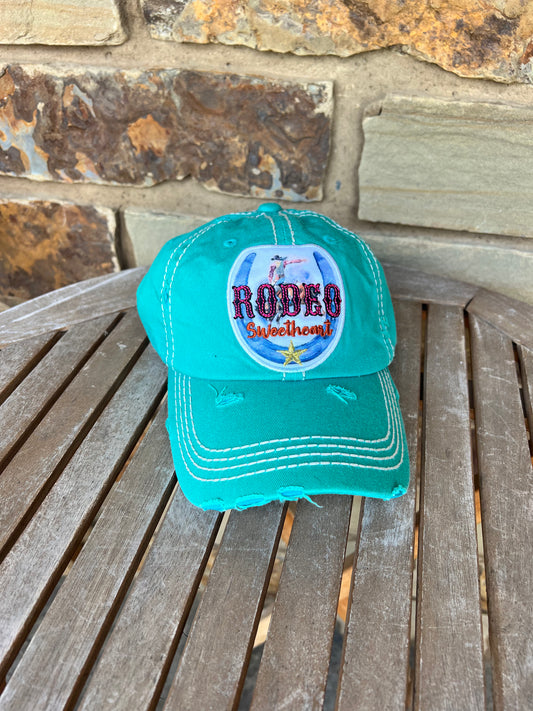 Rodeo Sweetheart Distressed Ball Cap