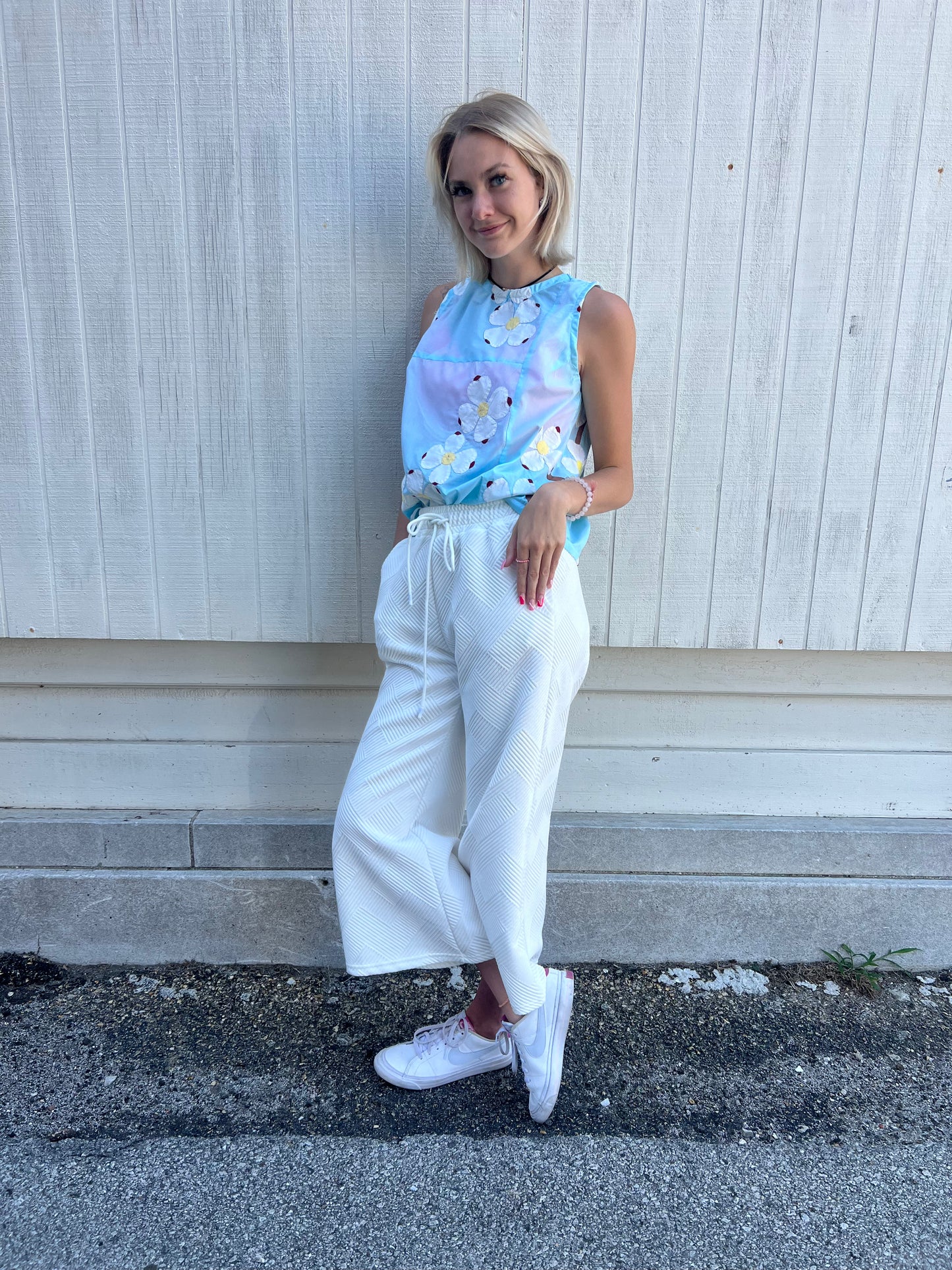 Vintage Daisy Patchwork Sleeveless Top