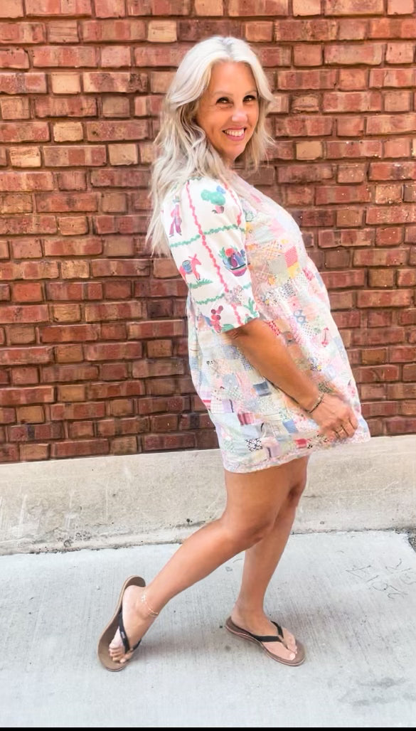 Vintage Quilted Patchwork Dress