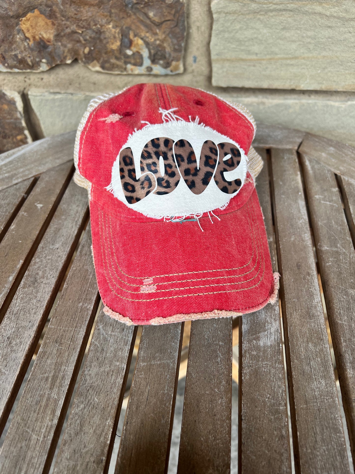Love Distressed Ball Cap