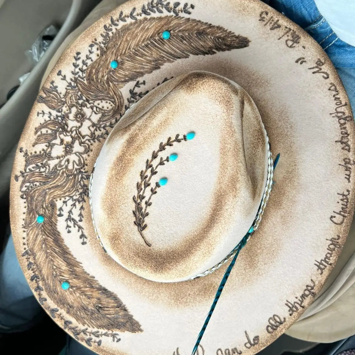 I Can do all things Phil. 4:13 Custom Burned Rancher