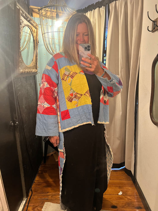 Vintage Quilted Hi Lo Jacket