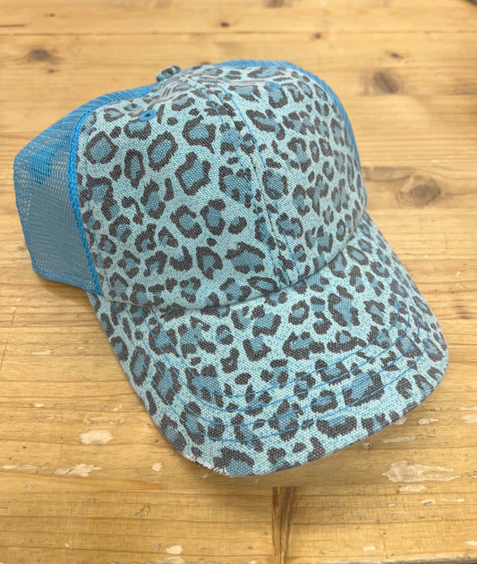 Blue Leopard Ball Cap