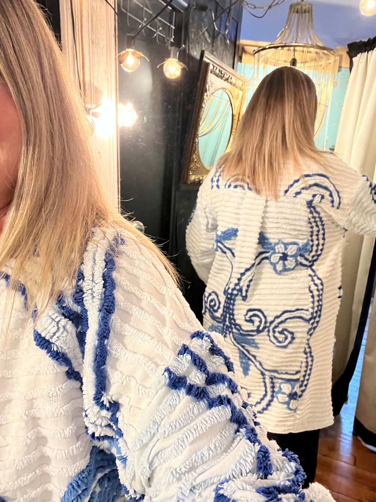 Vintage Chenille Jacket - Blue