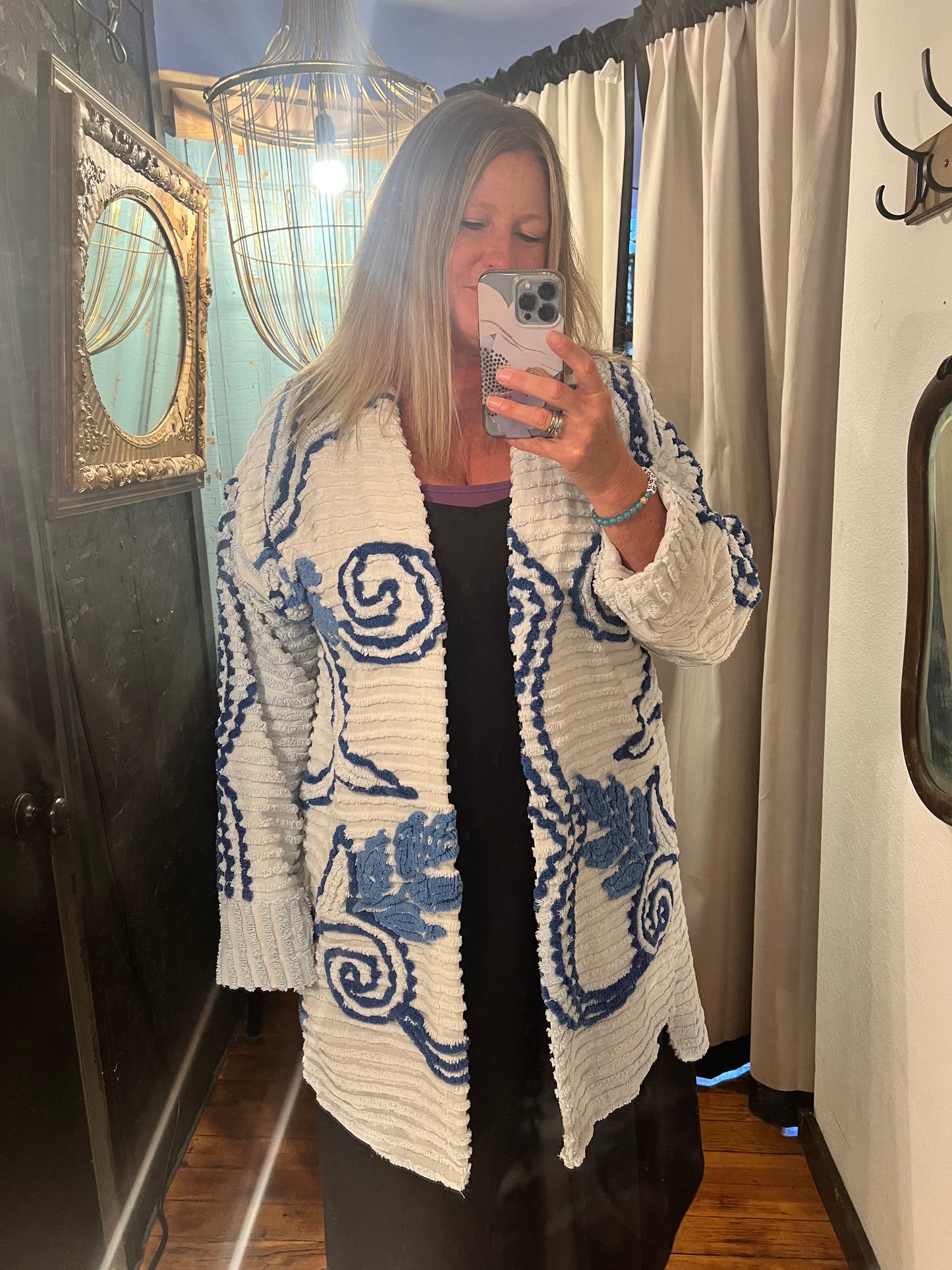 Vintage Chenille Jacket - Blue