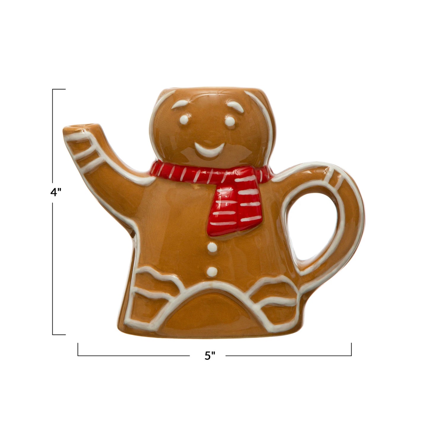 6 oz. Hand-Painted Ceramic Gingerbread Man Creamer