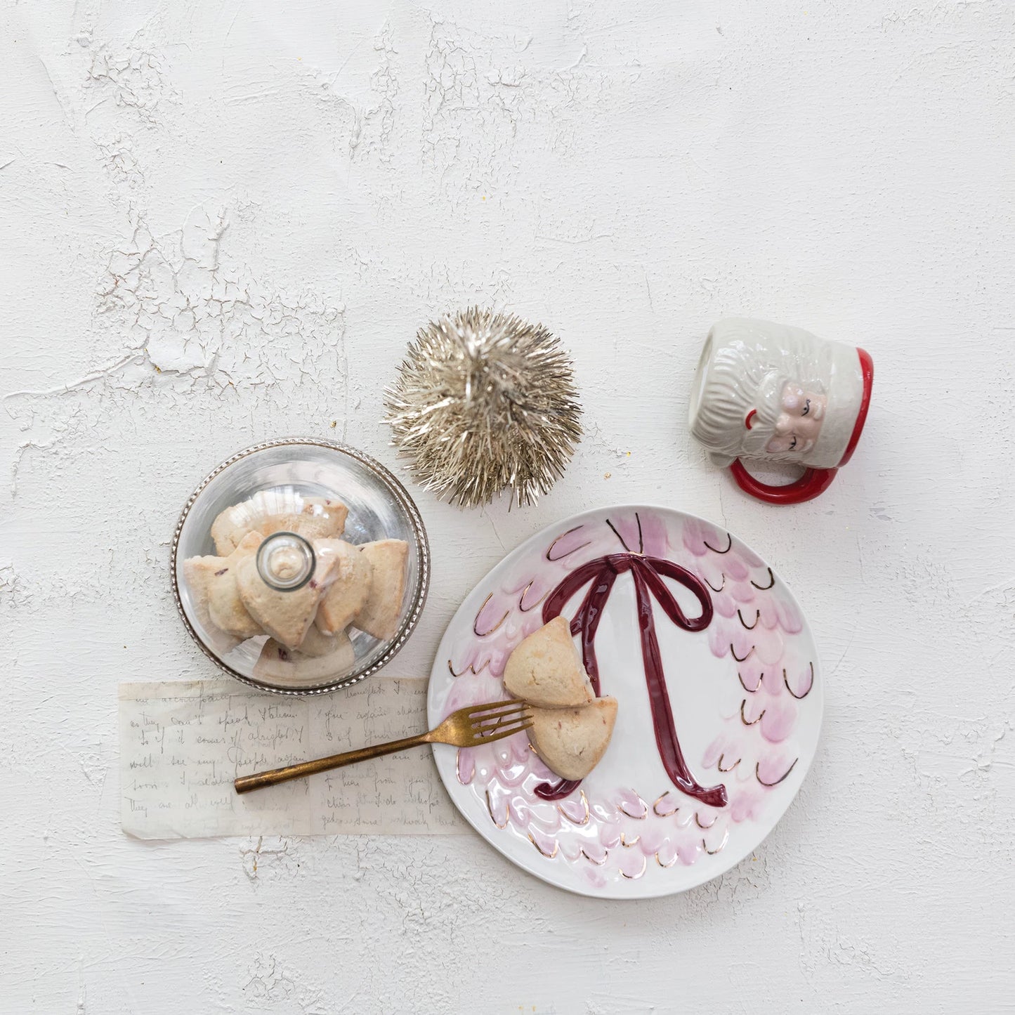 14 oz. Hand-Painted Stoneware Santa Head Shaped Mug.