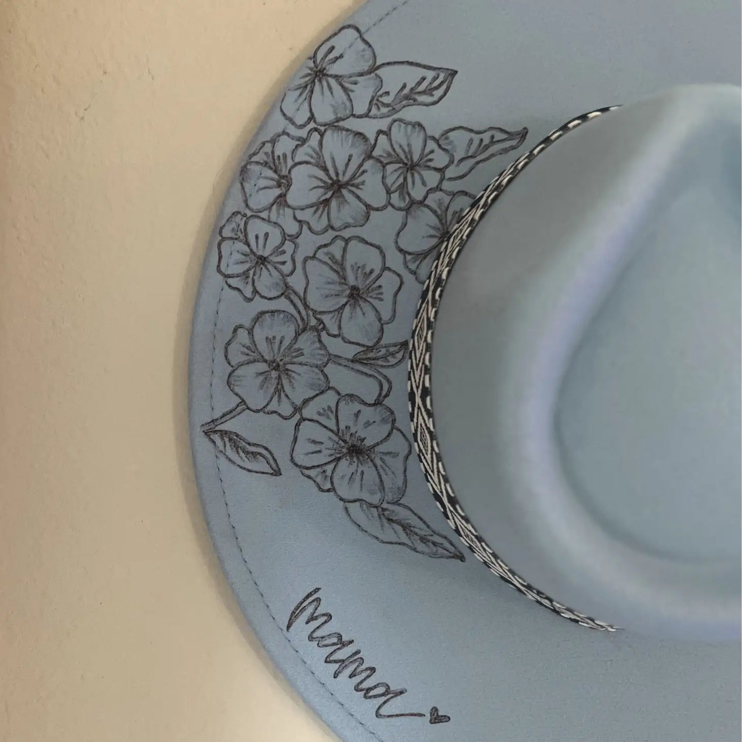 The Mama Floral Burned Hat