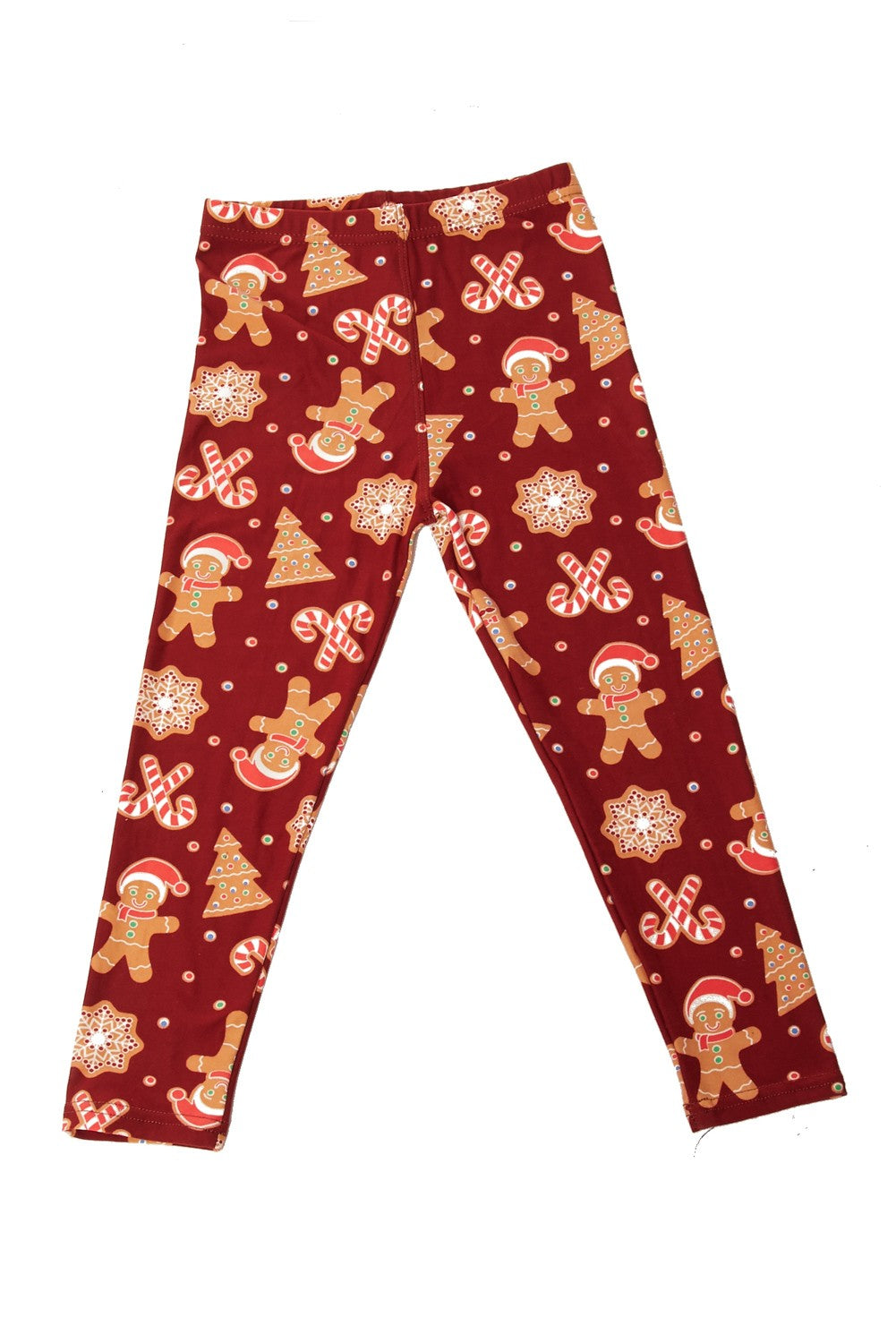 Kids Gingerbread Man Print Brushed Leggings
