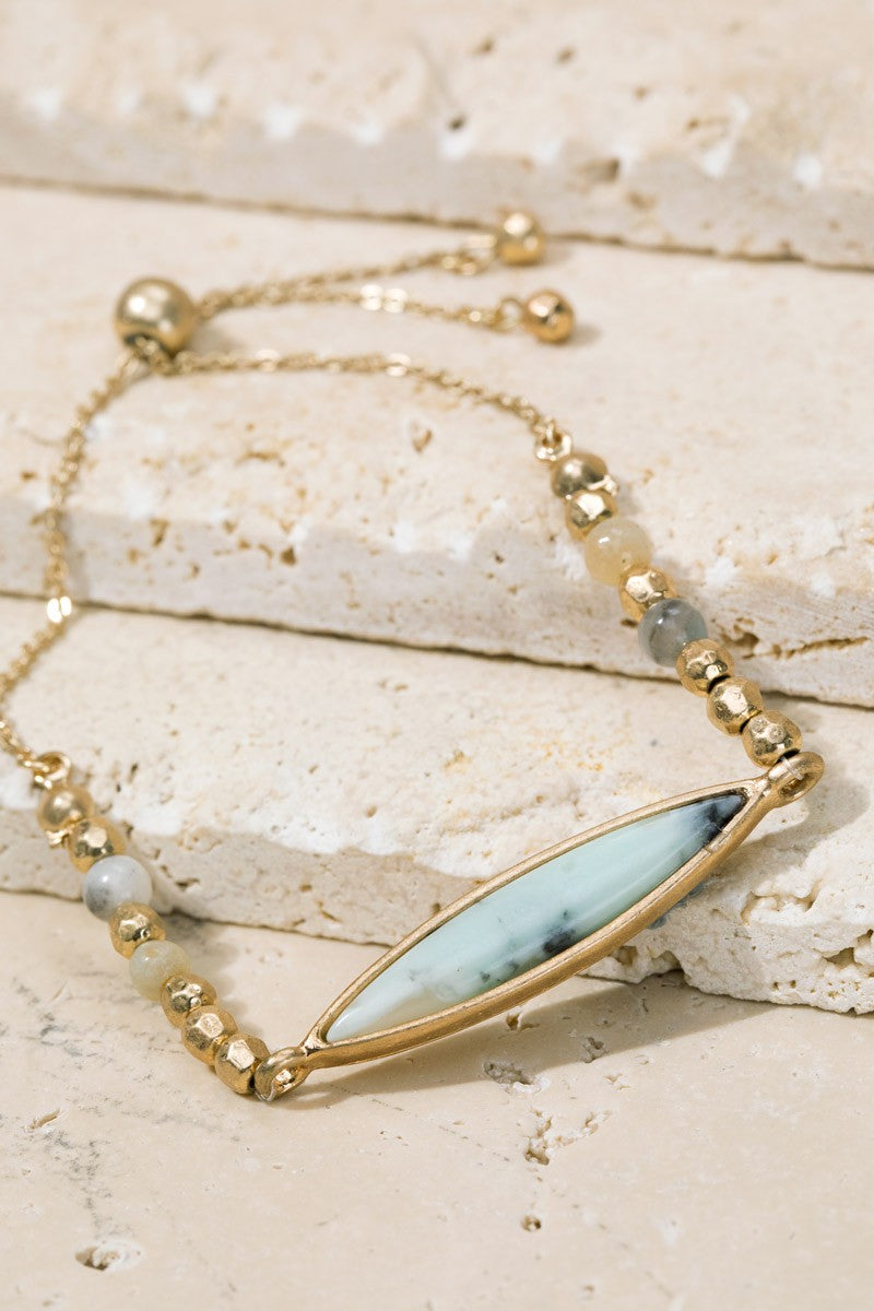 Natural Stone Marquise Bracelet