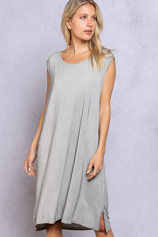 Round Neck Sleeveless Knit Midi Dress
