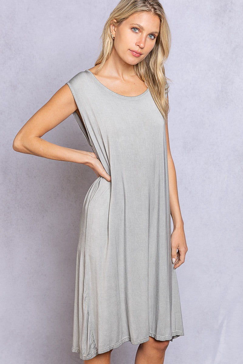 Round Neck Sleeveless Knit Midi Dress