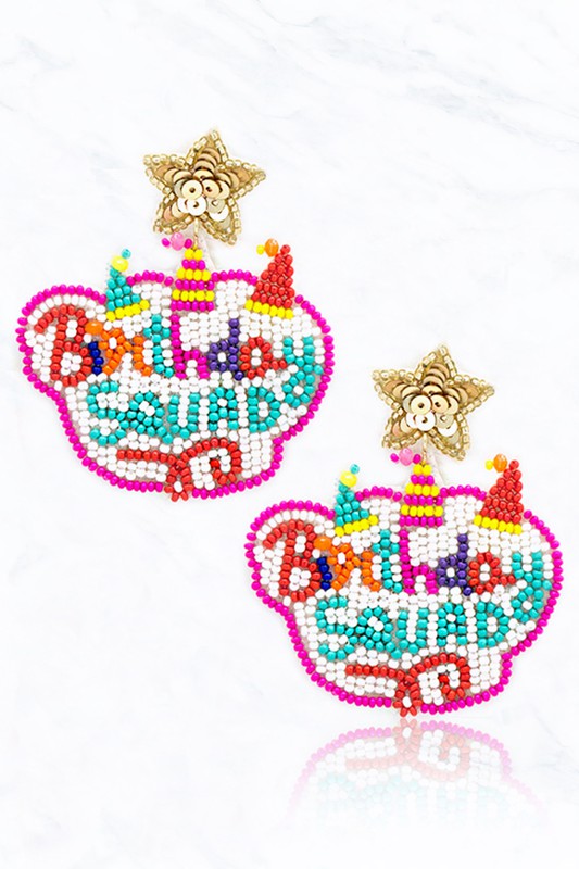 Birthday Squad Post Earrings - Multi