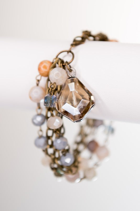 Darla Layered Stone Bracelet - Bamboo Agate