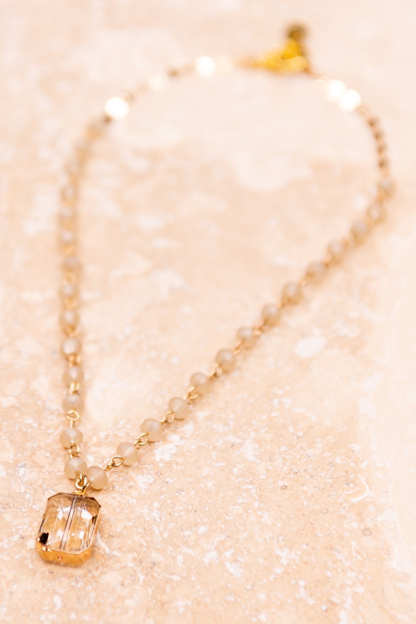 Blake Beaded Necklace with Jewel Charm