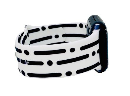 Black Line Silicone Printed Watch Band