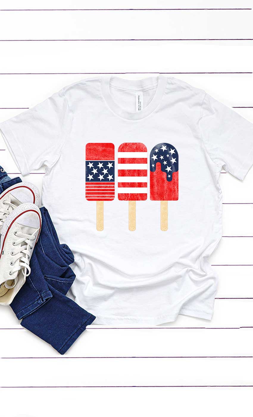 Patriotic Popsicles Kids Graphic Tee