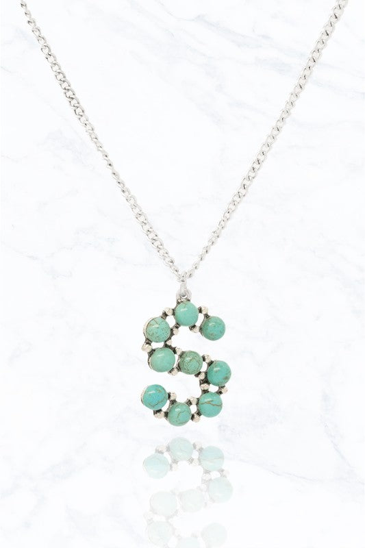 Alphabet Semi Stone Necklace