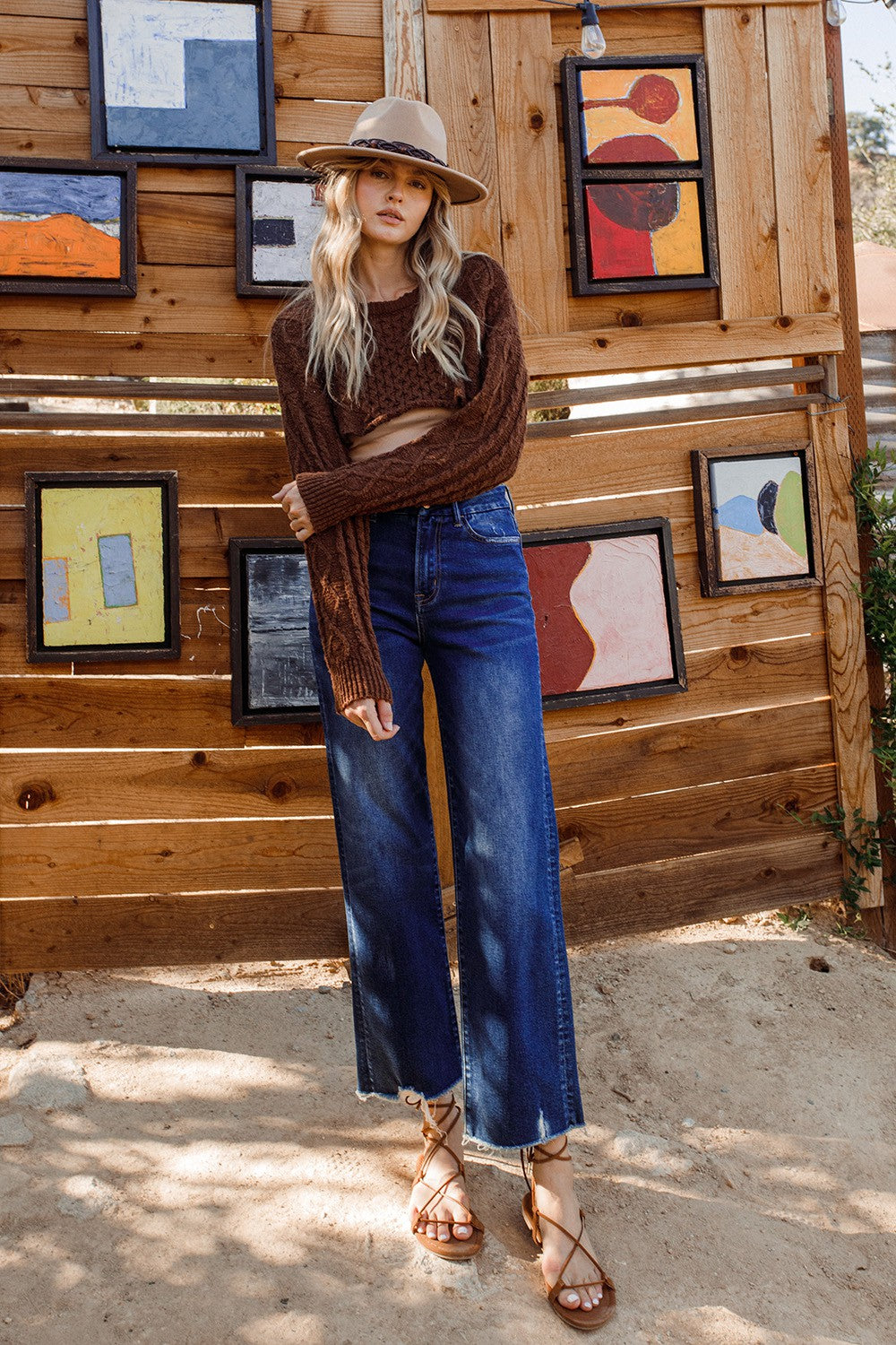 90's Super High Rise Slim Wide Leg Ankle Jeans