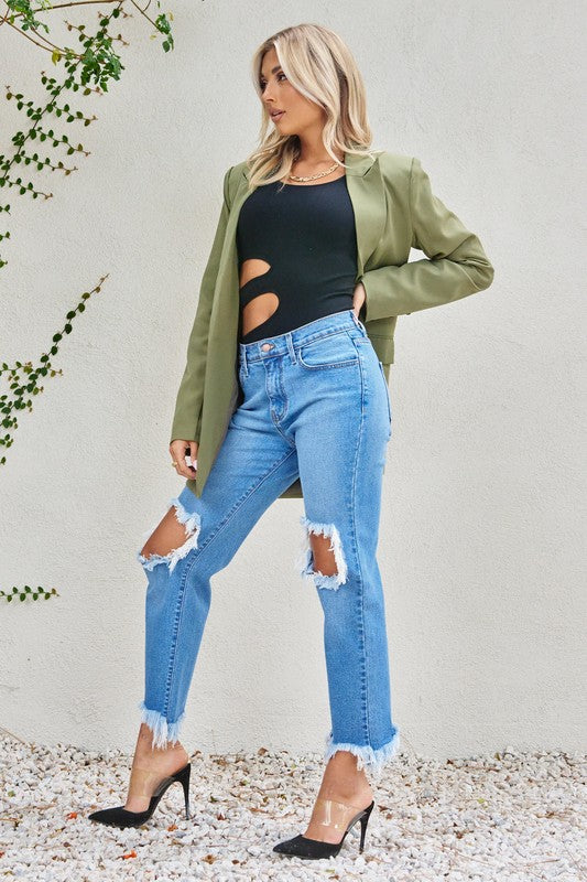 Distressed Boyfriend Jeans