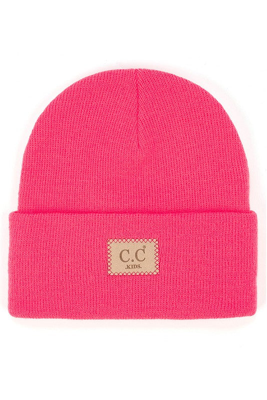 CC Classic Rib Patch Kids Beanie - New Candy Pink