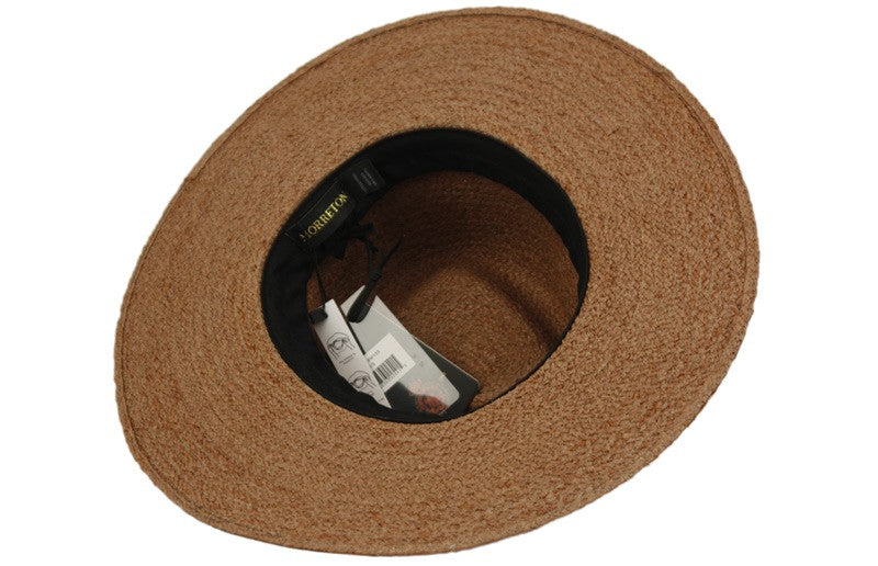 Morreton Vintage Raffia Straw Fedora Hat - Brown